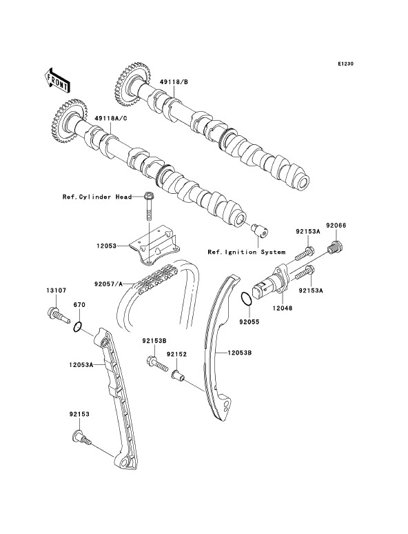 カムシャフト, テンショナ