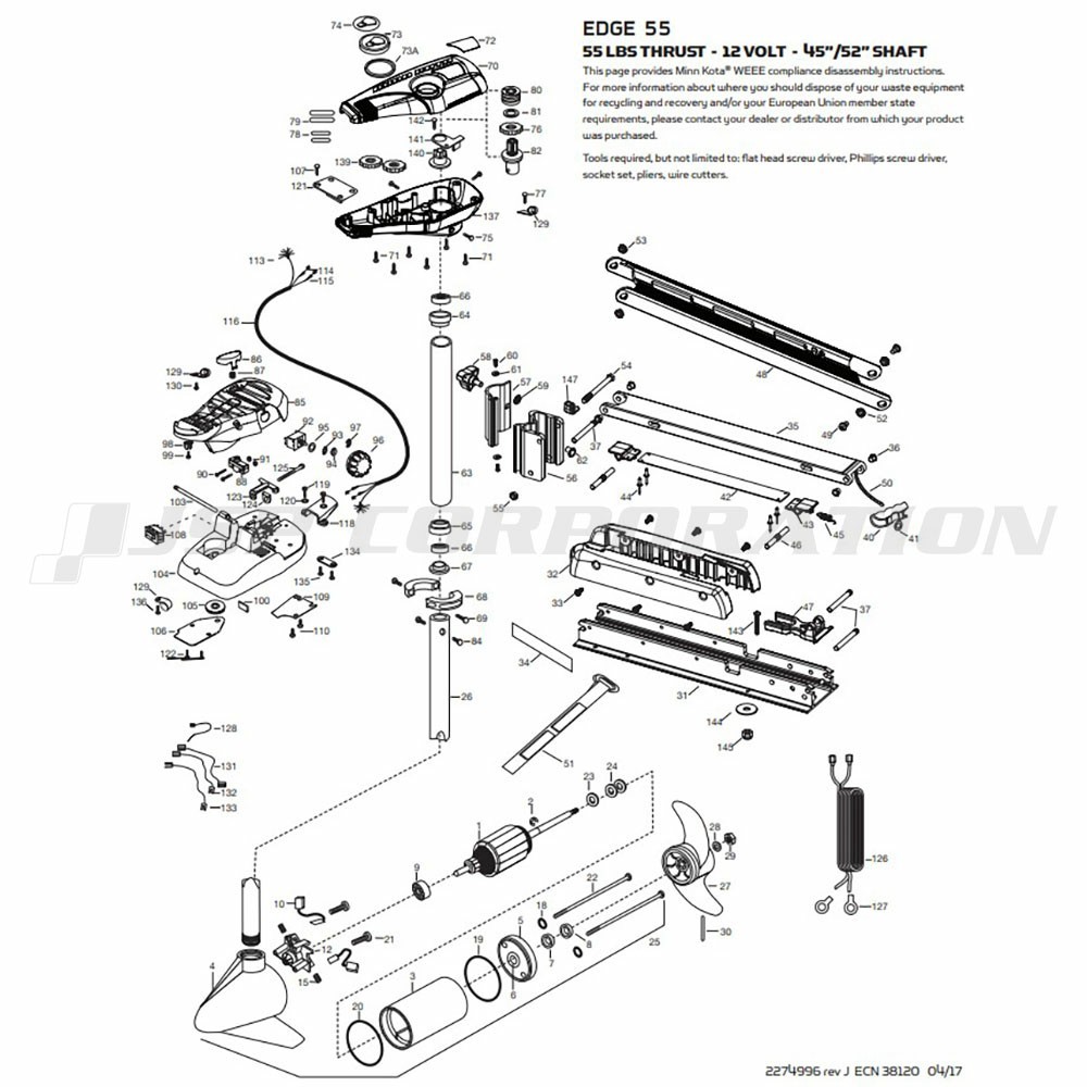 55 LBS THRUST-12 VOLT-45/52 SHAFT