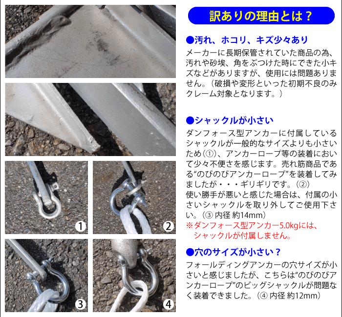 訳あり】ダンフォース型アンカー 8.0kg ｜ネオネットマリン通販