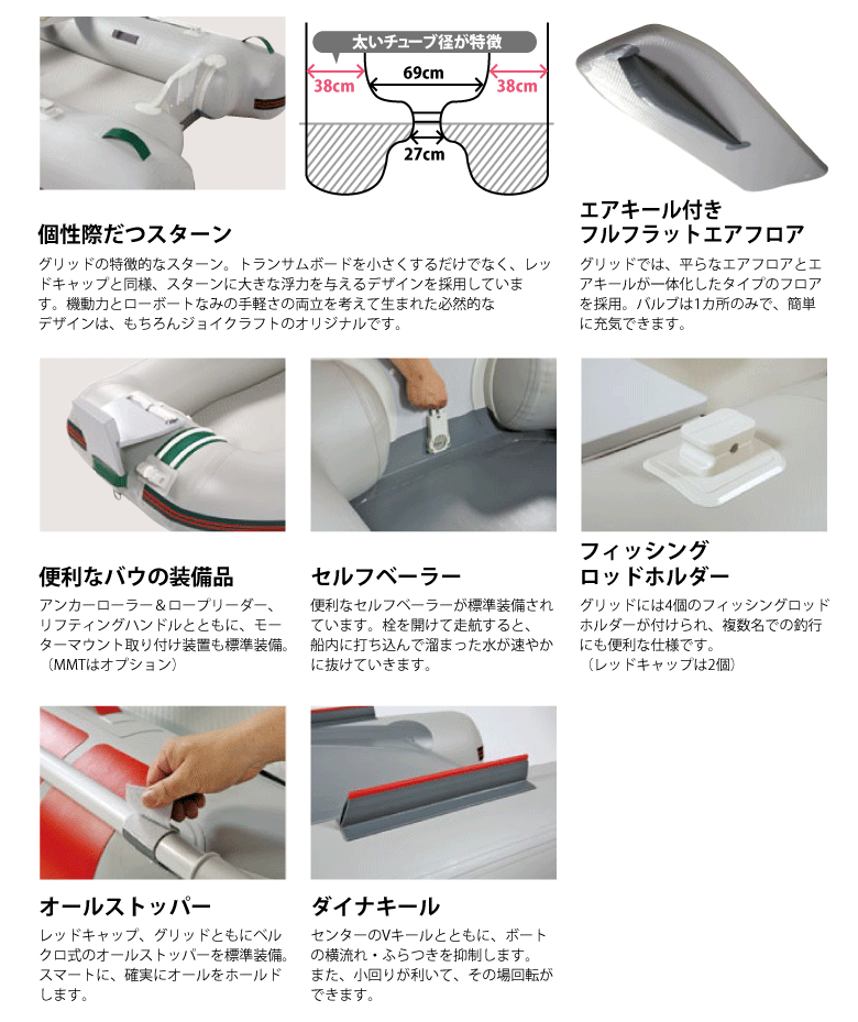 グリッド295(GRID-295) リジッドフレックス 電動ポンプなし 4人乗り