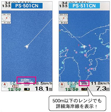 4.3型ワイドカラー液晶 GPS魚探 PS-511CN リチウムイオンバッテリー