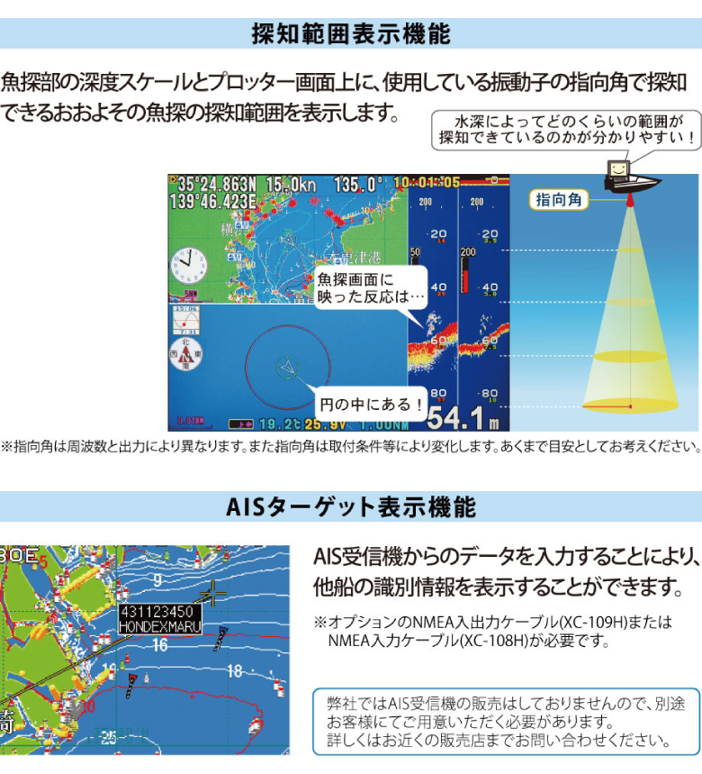 HE-731S GPSアンテナ外付仕様 10.4型カラー液晶 GPSプロッター魚探 