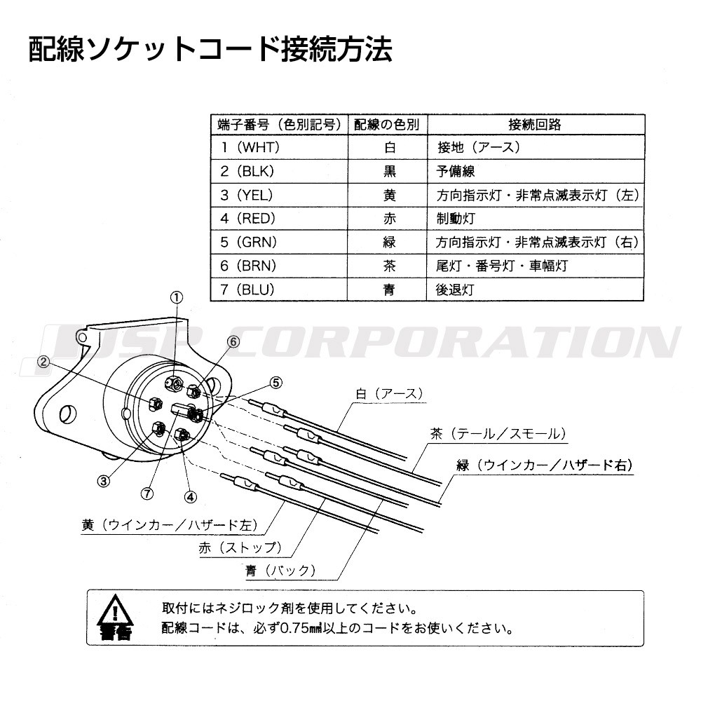 電気配線7極コネクター 車両側 樹脂製 Tight Japan タイトジャパン ネオネットマリン通販