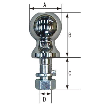 2インチロング スチールヒッチボール シャフト径25mm TIGHT JAPAN