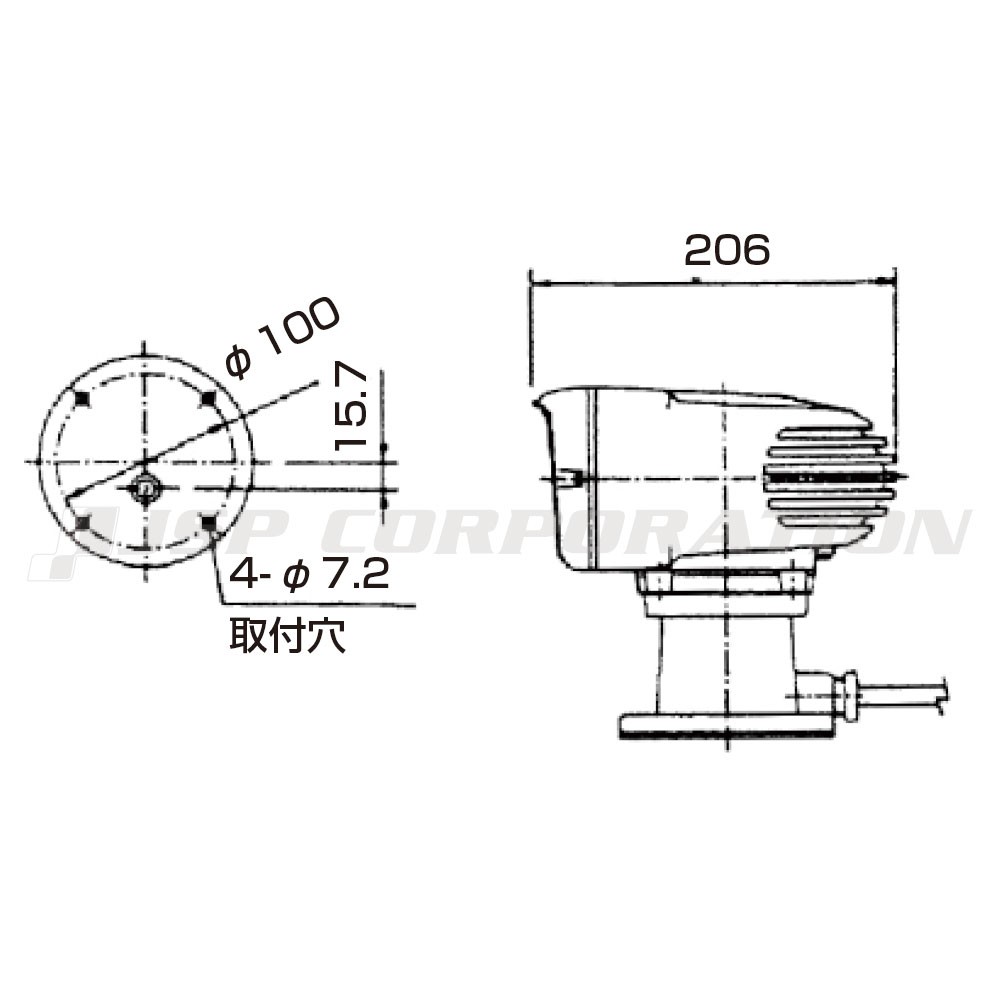 リモコンサーチライト (ハロゲン) HR-1012G 24V 三信船舶電具｜ネオネットマリン通販