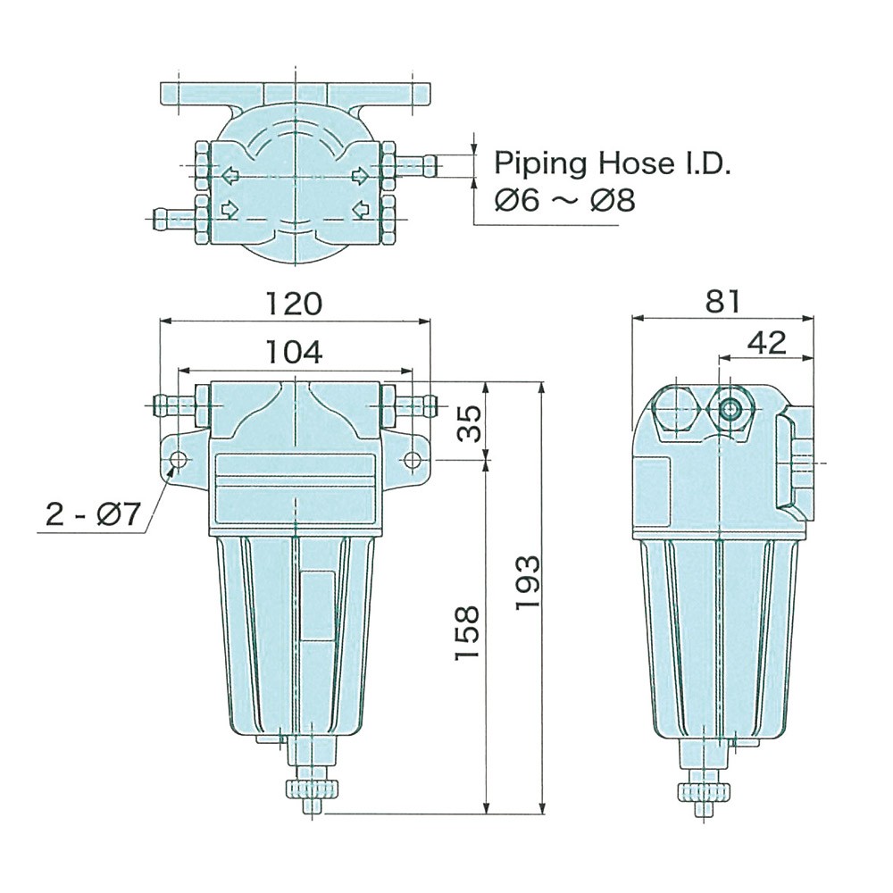 UNIKAS 燃料油フィルター UF-10 20用 エレメント ボート用品 燃料タンクまわり