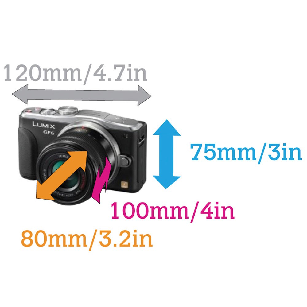 ミラーレス・小型一眼レフカメラ用ケース IPX8 クールグレー 200mm 