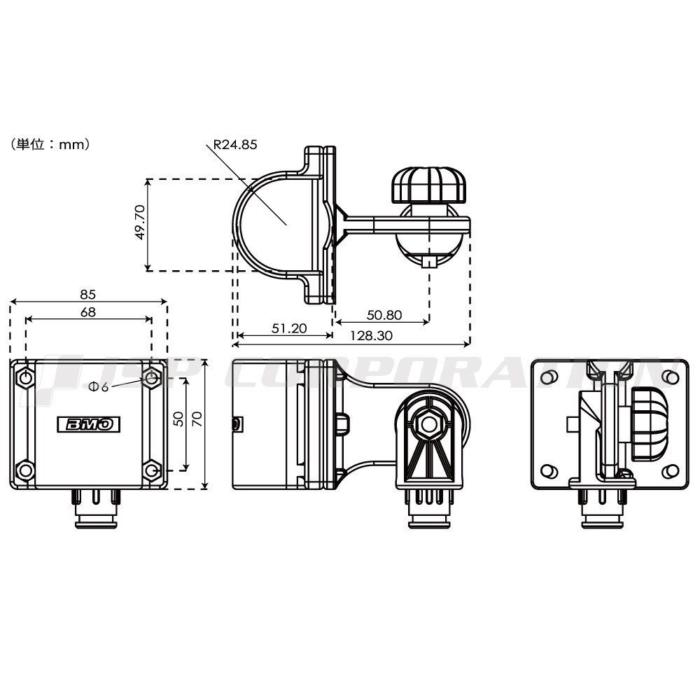 3連ロッドホルダー用クランプフルセット 【極みシリーズ】 BMO