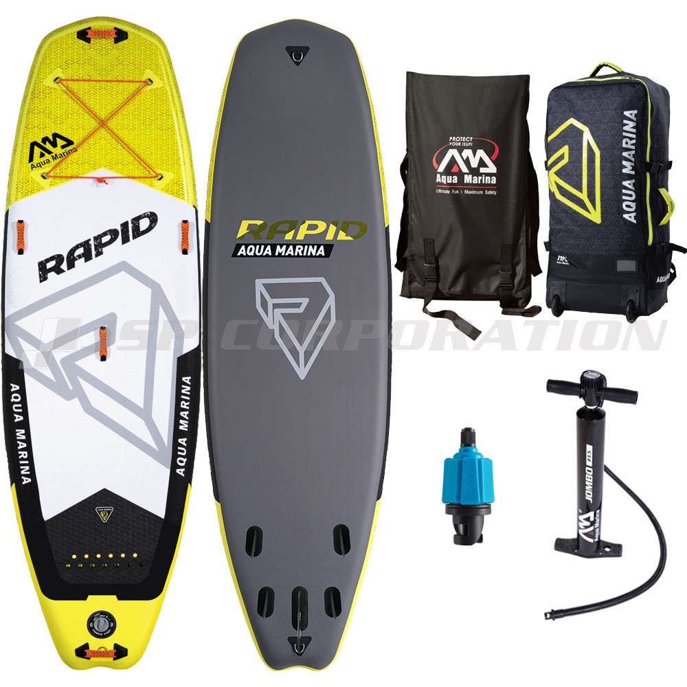 RAPID ラピッド SUP（スタンドアップパドルボード） インフレータブル キャリーバッグ付 9'6″× 33″× 6″ AQUA MARINA( アクアマリーナ)｜ネオネットマリン通販