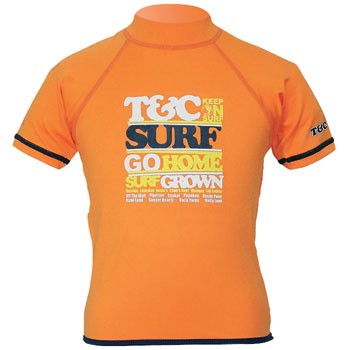 T&C ラッシュガード 半袖 100/120/140 T&C SURF DESIGNS(ティーアンド