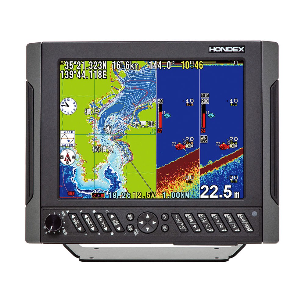 HE-1011 10.4型カラー液晶 GPSアンテナ内蔵仕様 GPSプロッター魚探 TD47振動子セット 1kW 50＆200kHz 2周波  HONDEX(ホンデックス)｜ネオネットマリン通販