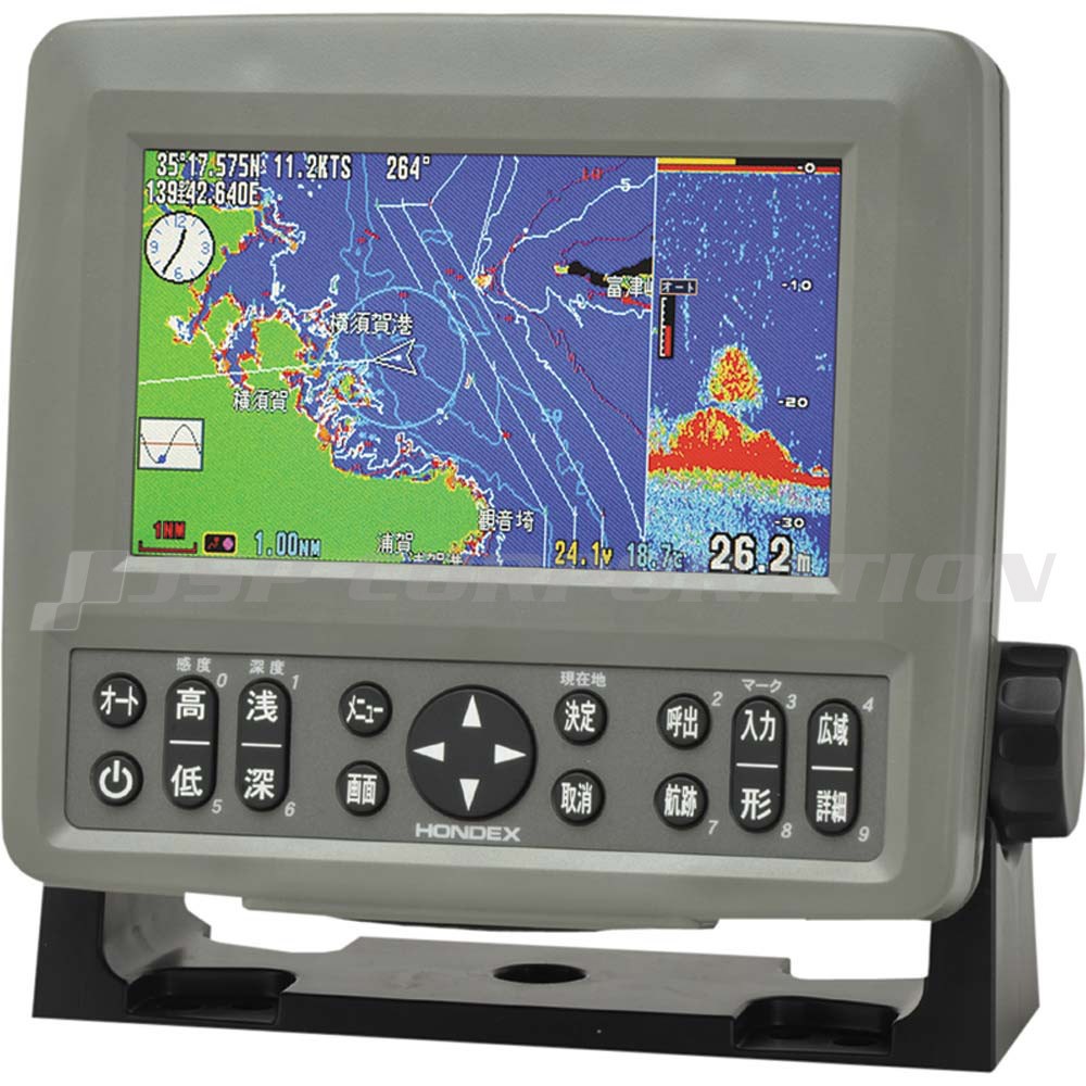 5型ワイドカラー液晶 GPSプロッター魚探 PS-600GPII GPSアンテナ内蔵 