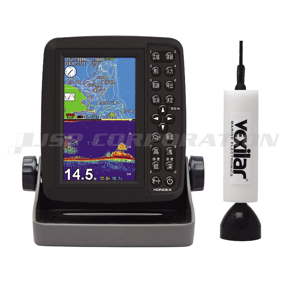 5型ワイドカラー液晶 GPSプロッター魚探 PS-611CN ワカサギ
