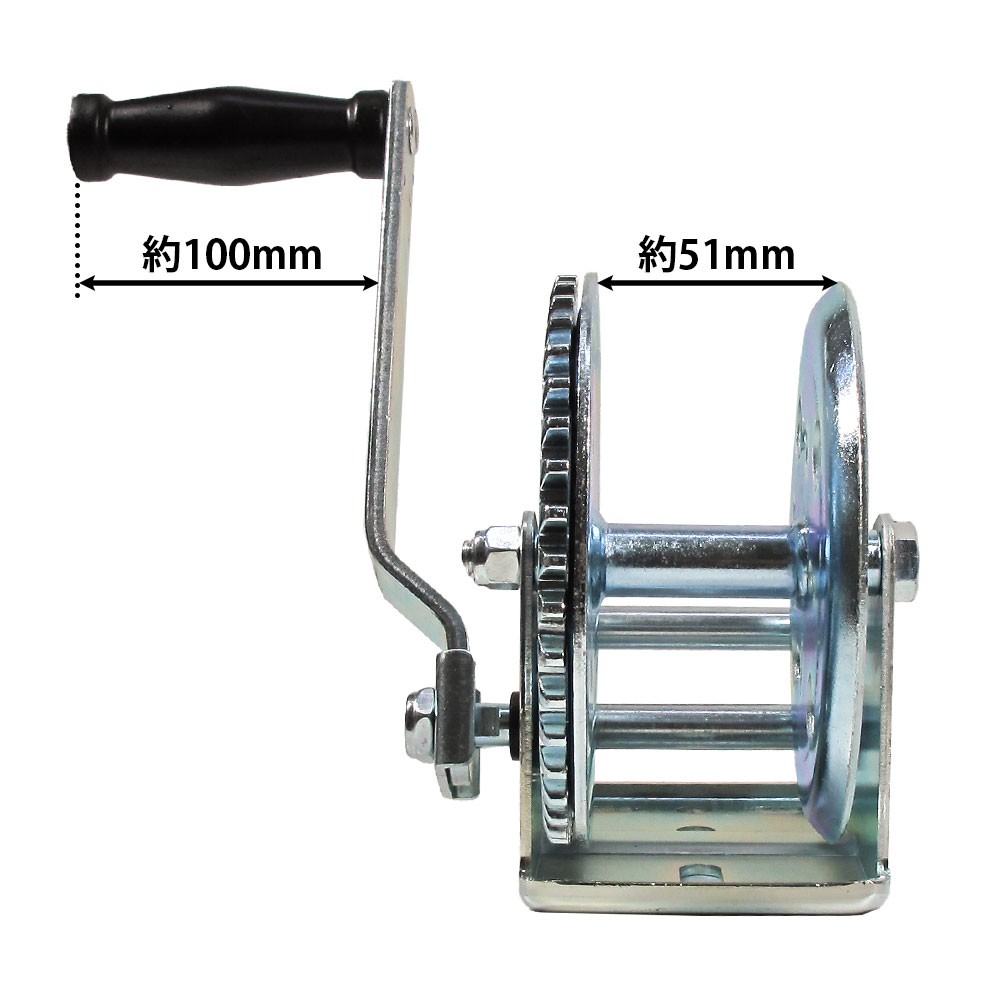 ハンドウィンチセット ウインチ＆ストラップ(5m) 牽引最大負荷：約