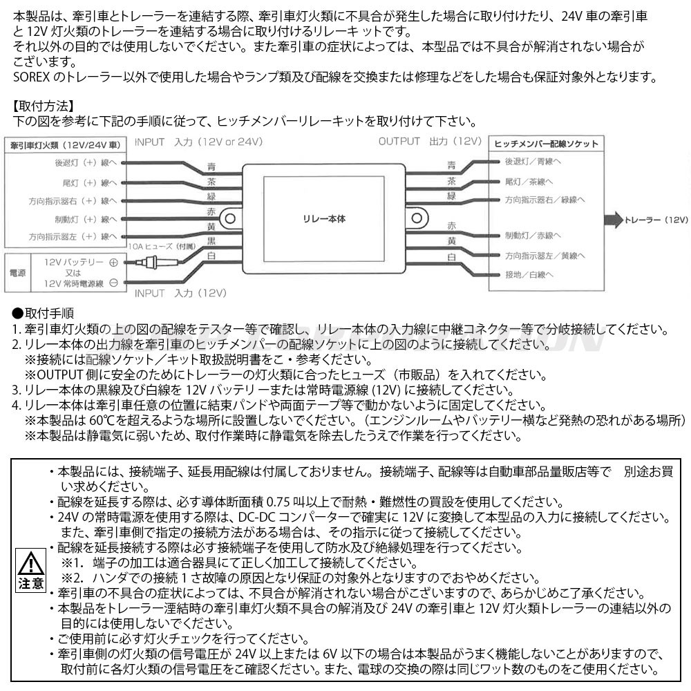 ヒッチメンバーリレーキット3 SOREX(ソレックス)｜ネオネットマリン通販