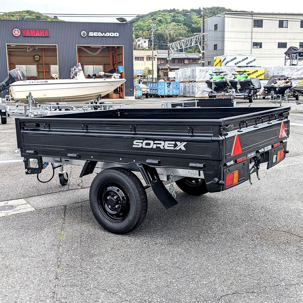 KC350K 慣性ブレーキ装着車 カーゴトレーラー ブラック 最大積載量：350kg SOREX(ソレックス)｜ネオネットマリン通販